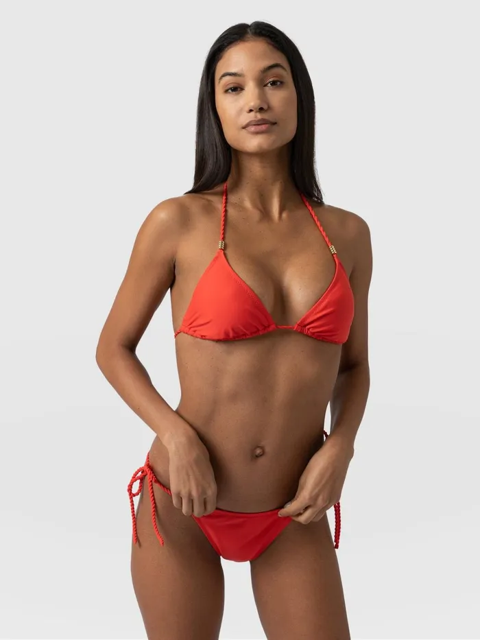 Saint And Sofia Swimwear Women Alba Triangle Bikini Top 8211 Red Red