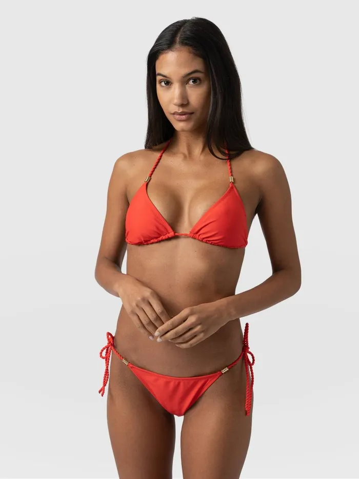 Saint And Sofia Swimwear Women Alba Triangle Bikini Top 8211 Red Red