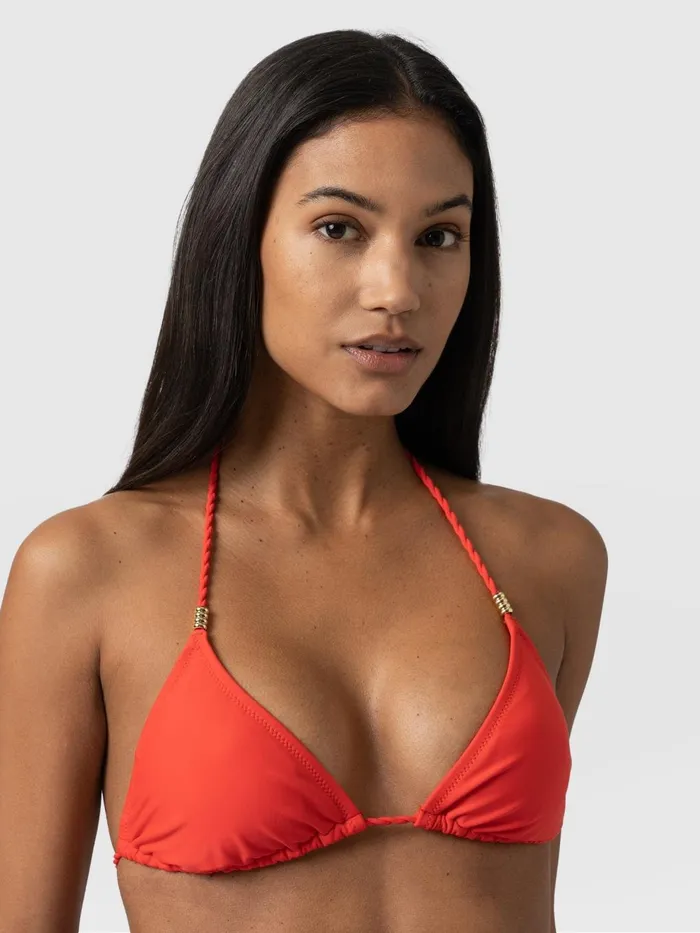 Saint And Sofia Swimwear Women Alba Triangle Bikini Top 8211 Red Red