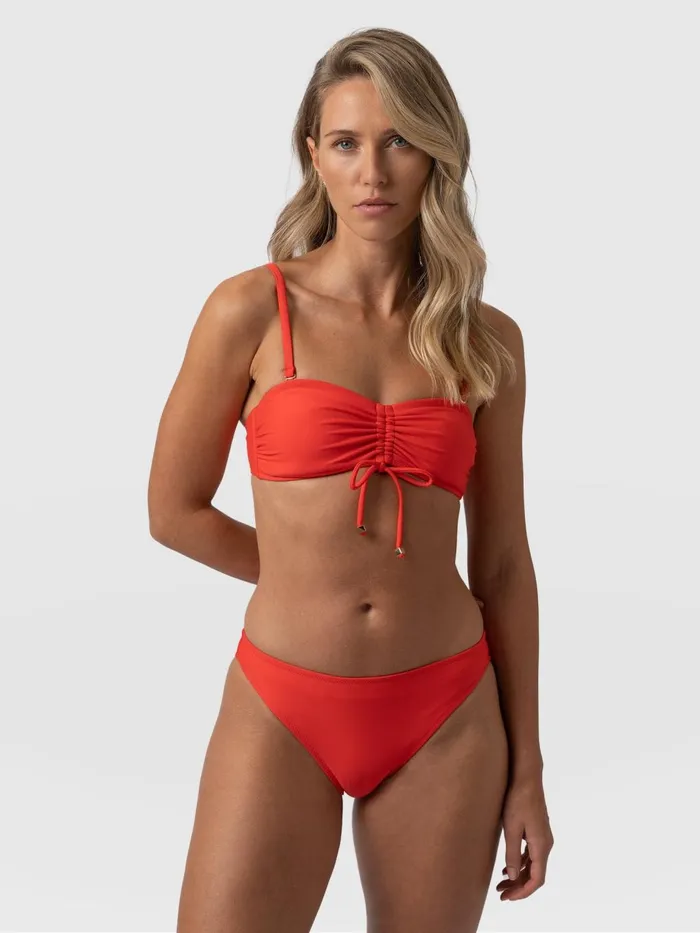 Saint And Sofia Swimwear Women Skye Bandeau Bikini Top 8211 Red Red