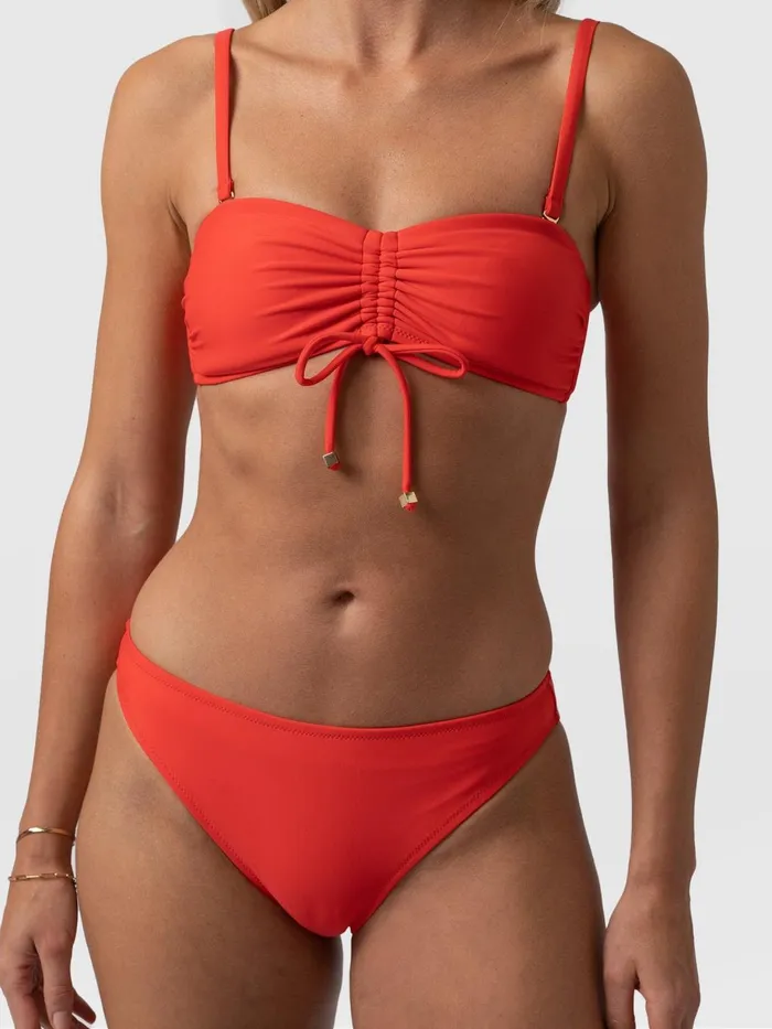 Saint And Sofia Swimwear Women Skye Bandeau Bikini Top 8211 Red Red