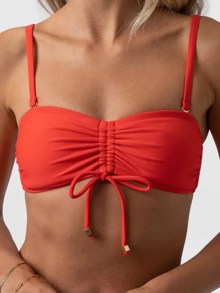 Saint And Sofia Swimwear Women Skye Bandeau Bikini Top 8211 Red Red