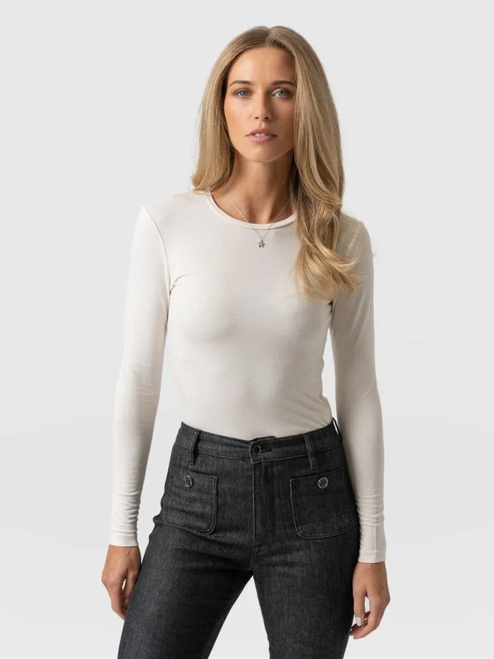 Saint And Sofia TShirts and Tanks Women Austen Crew Neck Tee 8211 Cream Cream Saint And Sofia TShirts and Tanks Women Austen Crew Neck Tee 8211 Cream Cream