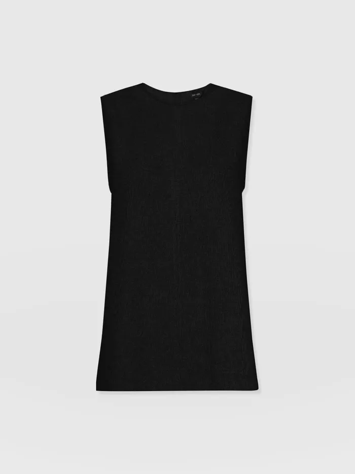 Saint And Sofia TShirts and Tanks Women Corinne Linen Tunic 8211 Black Black