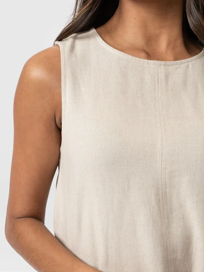 Saint And Sofia TShirts and Tanks Women Corinne Linen Tunic 8211 Oatmeal Oatmeal