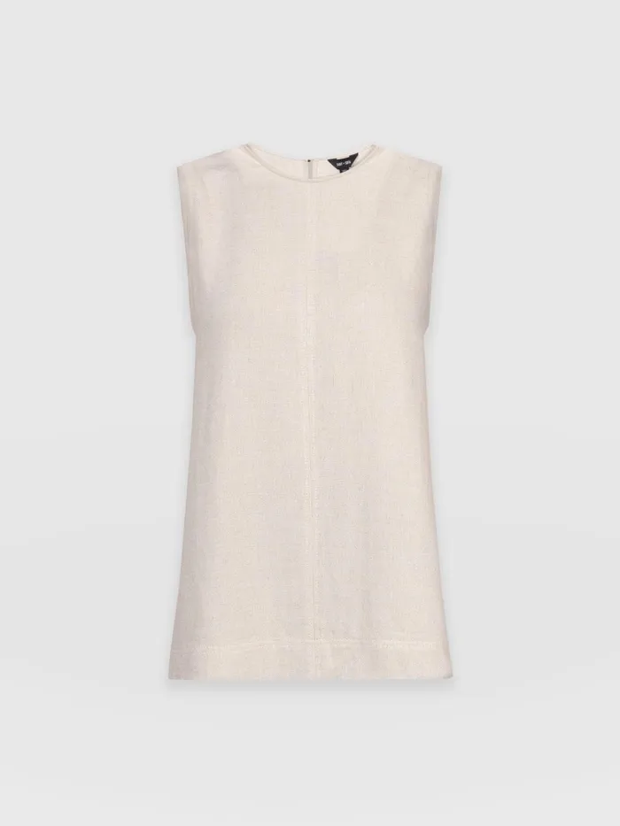 Saint And Sofia TShirts and Tanks Women Corinne Linen Tunic 8211 Oatmeal Oatmeal