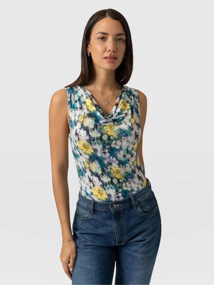 Saint And Sofia TShirts and Tanks Women Cowl Neck Cami 8211 Misty Floral Misty Floral Saint And Sofia TShirts and Tanks Women Cowl Neck Cami 8211 Misty Floral Misty Floral