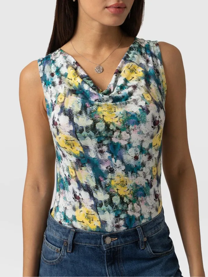 Saint And Sofia TShirts and Tanks Women Cowl Neck Cami 8211 Misty Floral Misty Floral