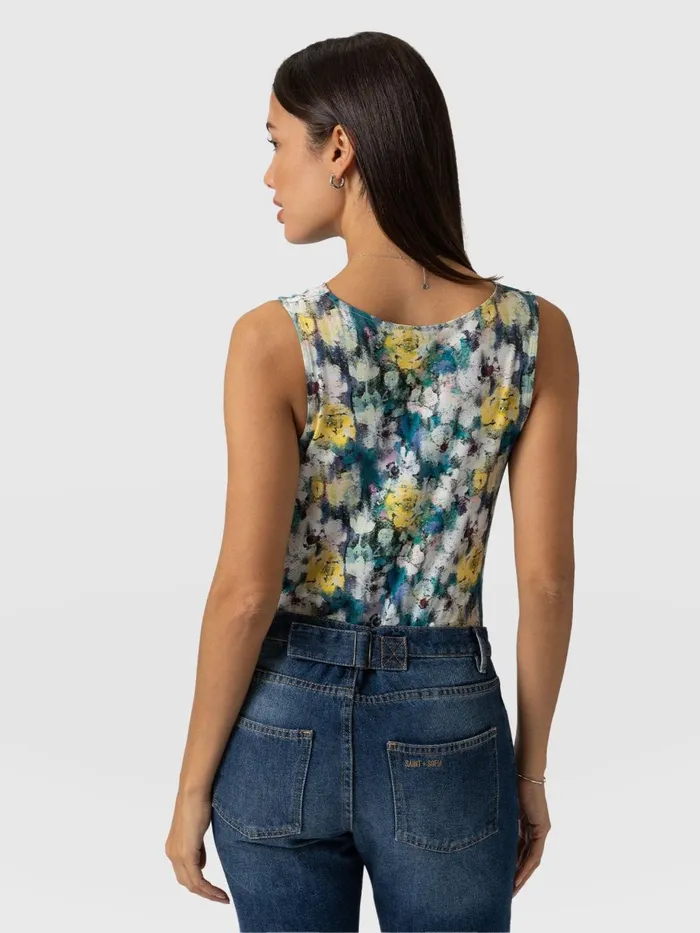 Saint And Sofia TShirts and Tanks Women Cowl Neck Cami 8211 Misty Floral Misty Floral