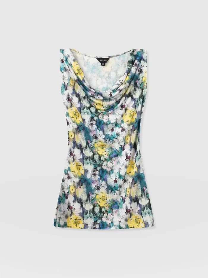Saint And Sofia TShirts and Tanks Women Cowl Neck Cami 8211 Misty Floral Misty Floral