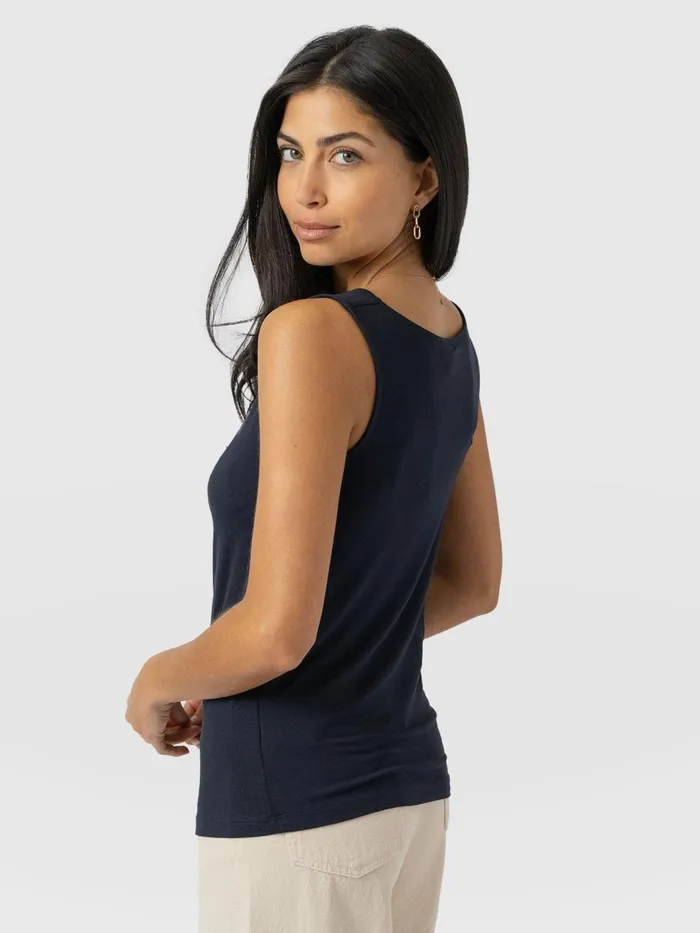 Saint And Sofia TShirts and Tanks Women Cowl Neck Cami 8211 Navy Navy