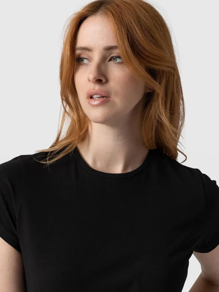 Saint And Sofia TShirts and Tanks Women Easy Cotton Tee 8211 Black Black