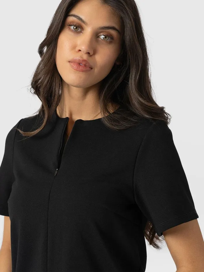Saint And Sofia TShirts and Tanks Women Keller Zip Up Tee 8211 Black Black