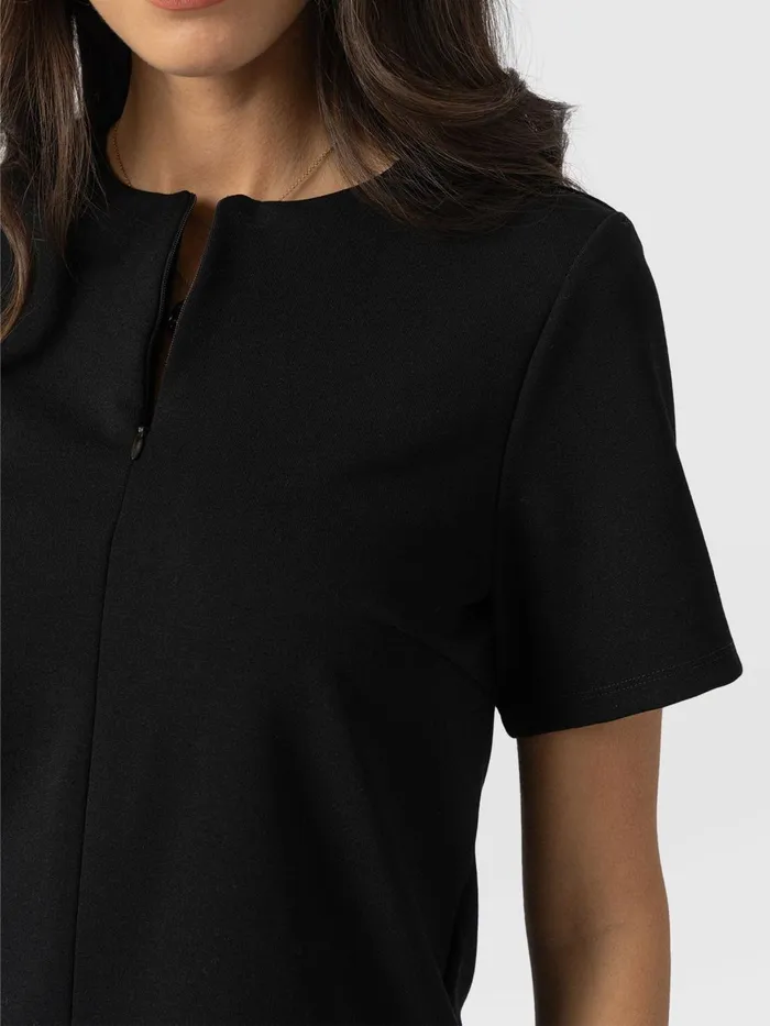 Saint And Sofia TShirts and Tanks Women Keller Zip Up Tee 8211 Black Black