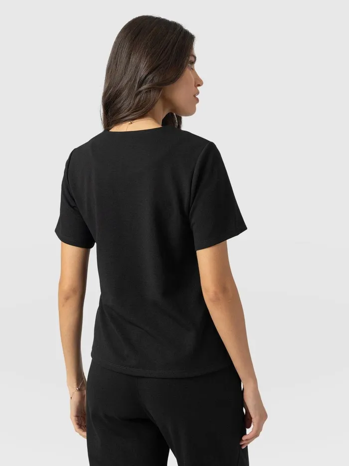 Saint And Sofia TShirts and Tanks Women Keller Zip Up Tee 8211 Black Black