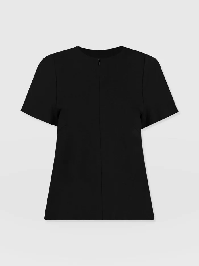 Saint And Sofia TShirts and Tanks Women Keller Zip Up Tee 8211 Black Black