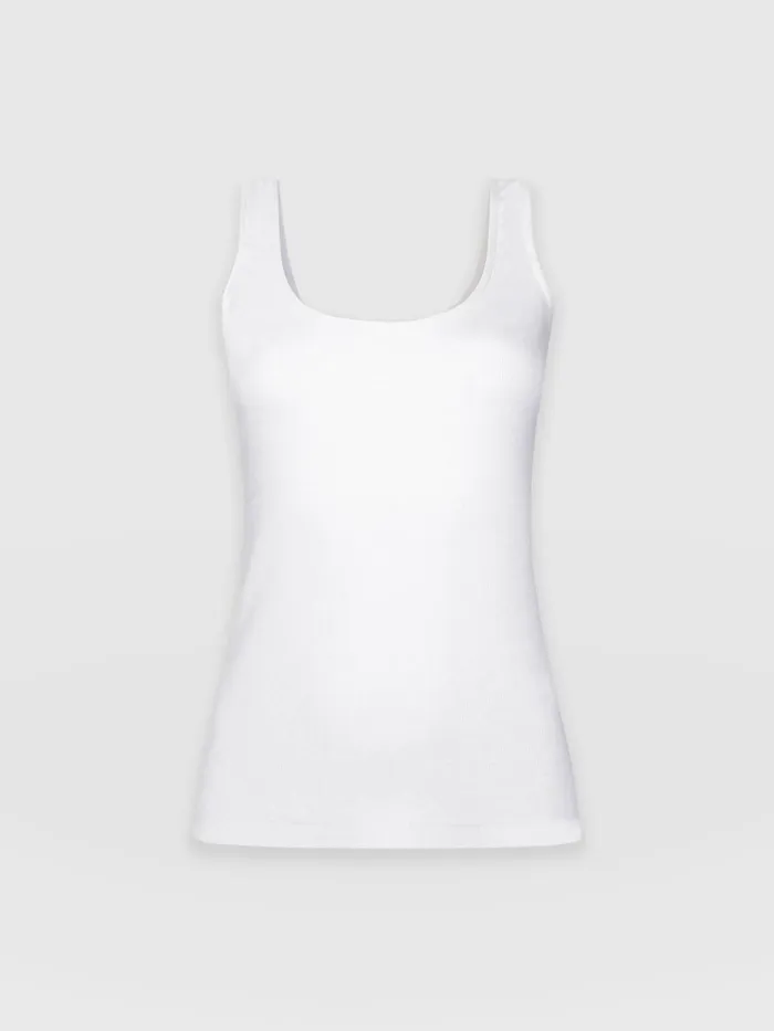 Saint And Sofia TShirts and Tanks Women Olivia Rib Vest 8211 White White