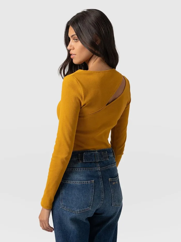 Saint And Sofia TShirts and Tanks Women Reveal Tee Long Sleeve 8211 Ochre Ochre