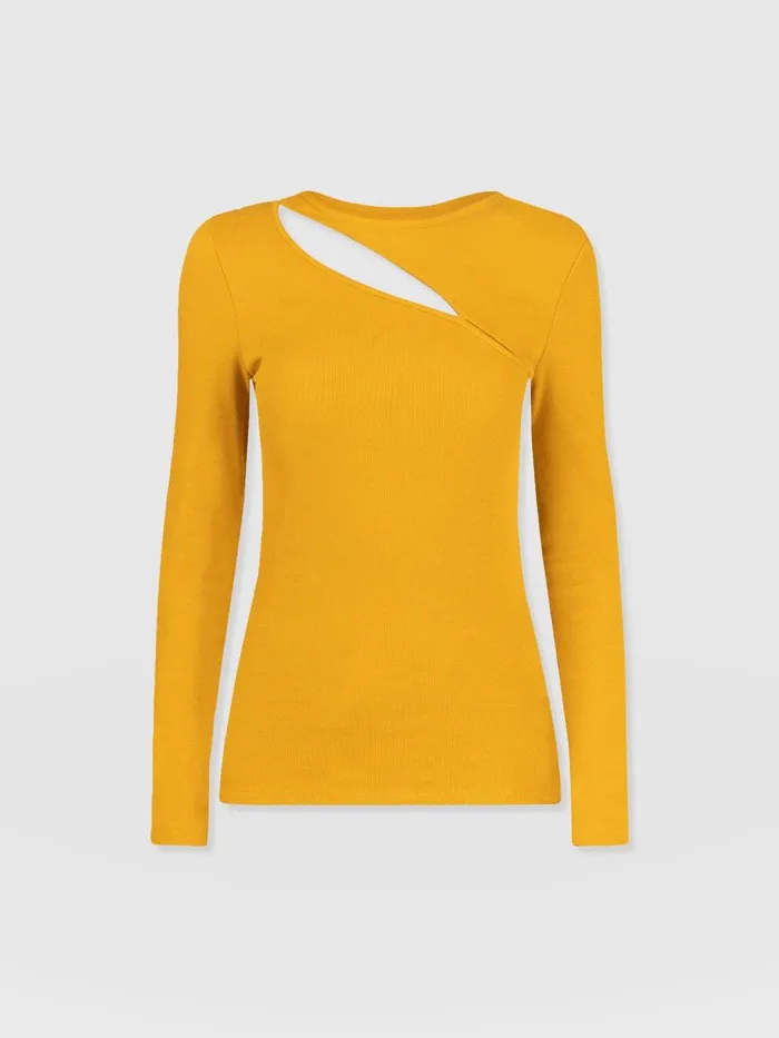 Saint And Sofia TShirts and Tanks Women Reveal Tee Long Sleeve 8211 Ochre Ochre