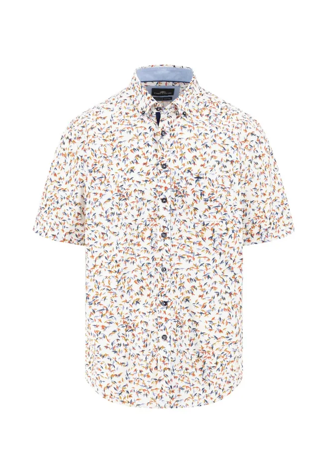 Sale Men FYNCHHATTON Fashionable Short sleeved Shirt With Logo Pattern Orient Reddusty Lavender
