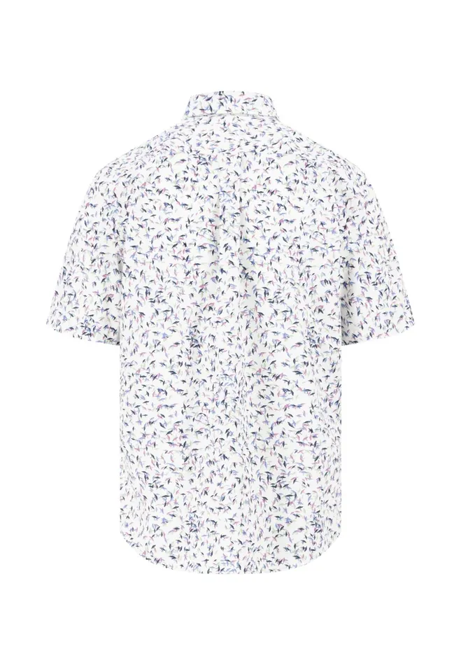 Sale Men FYNCHHATTON Fashionable Short sleeved Shirt With Logo Pattern Orient Reddusty Lavender