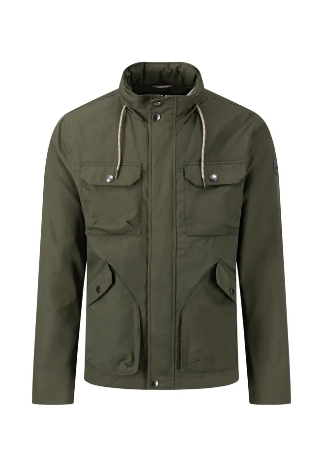 Sale Men FYNCHHATTON Field Jacket With Removable Hood Dusty Olivedark Navy