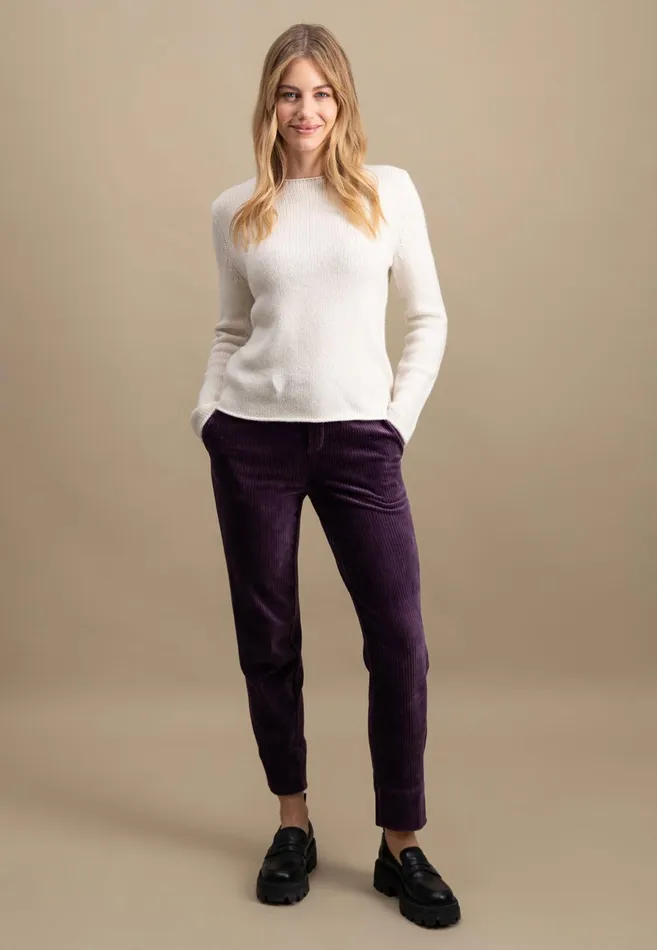 Sale Women FYNCHHATTON Cord Pants Made Of Soft Jerseycord Modern Plummilktaupe
