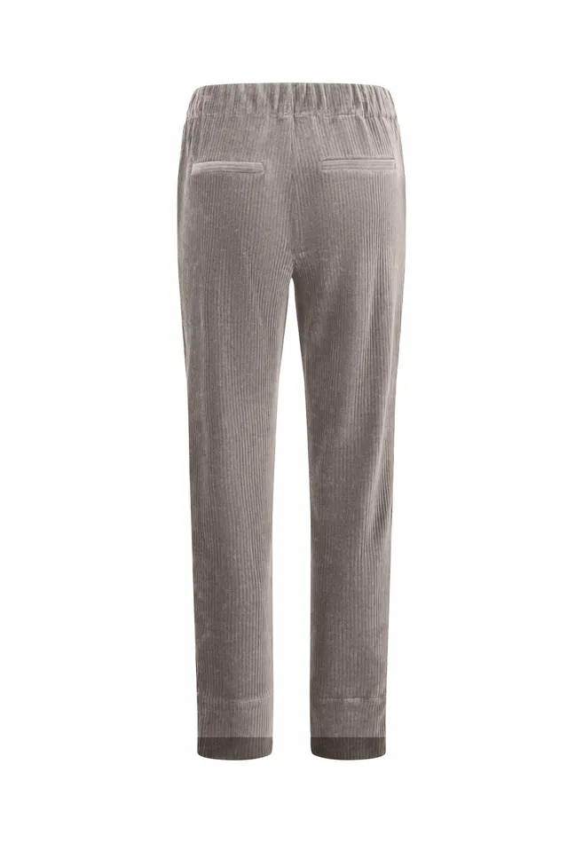 Sale Women FYNCHHATTON Cord Pants Made Of Soft Jerseycord Modern Plummilktaupe