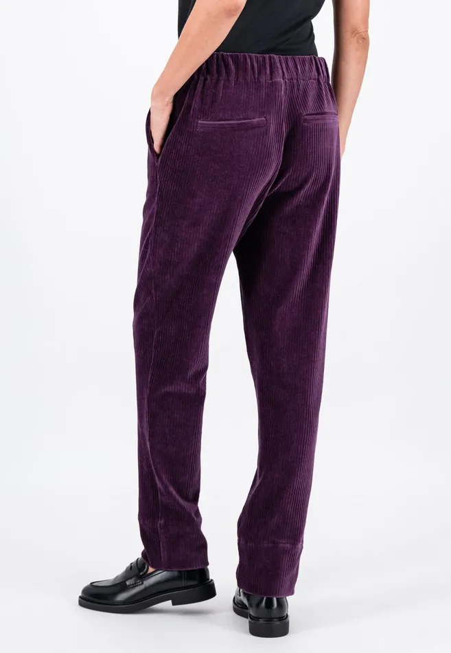 Sale Women FYNCHHATTON Cord Pants Made Of Soft Jerseycord Modern Plummilktaupe