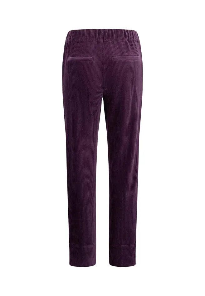 Sale Women FYNCHHATTON Cord Pants Made Of Soft Jerseycord Modern Plummilktaupe