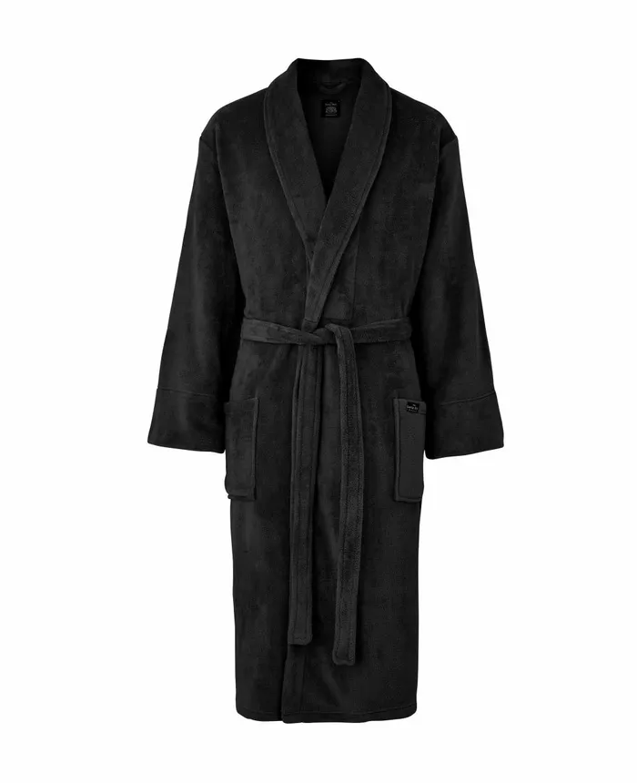 Savile Row Company Black Fleece Dressing Gown Black Fleece Men Dressing Gowns and Robes