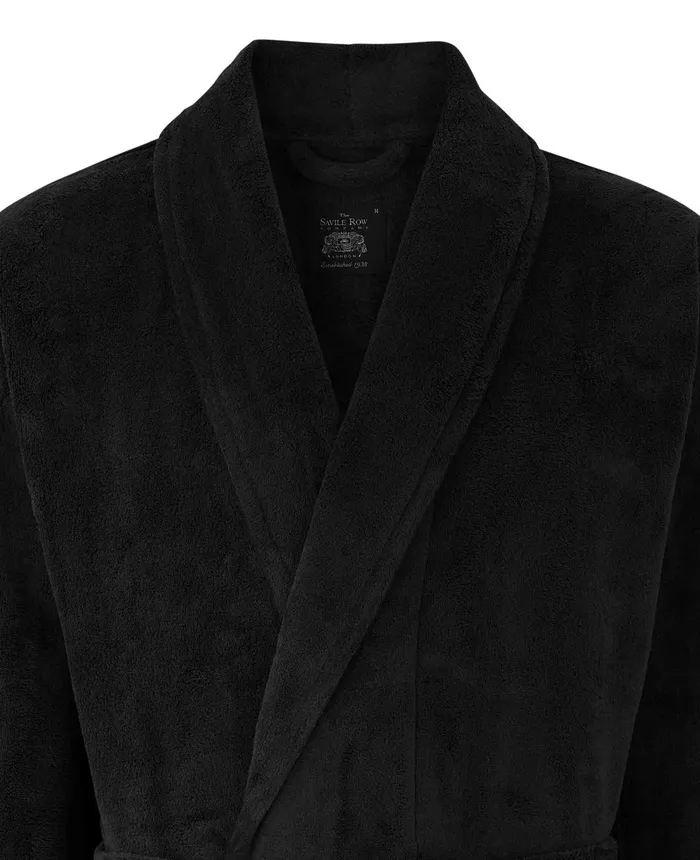 Savile Row Company Black Fleece Dressing Gown Black Fleece Men Dressing Gowns and Robes