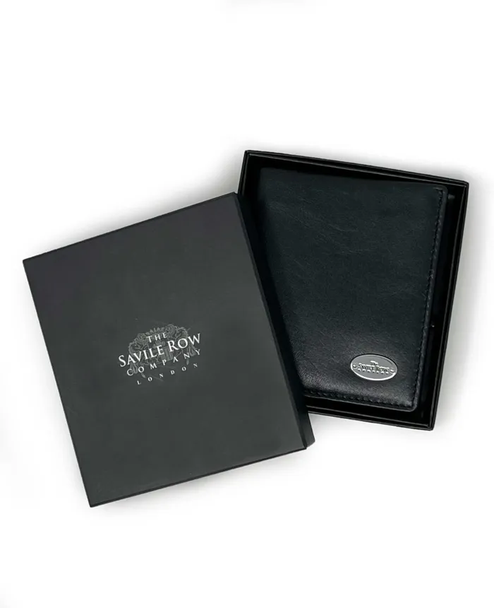 Savile Row Company Black Leather Billfold Wallet Men Leather Goods