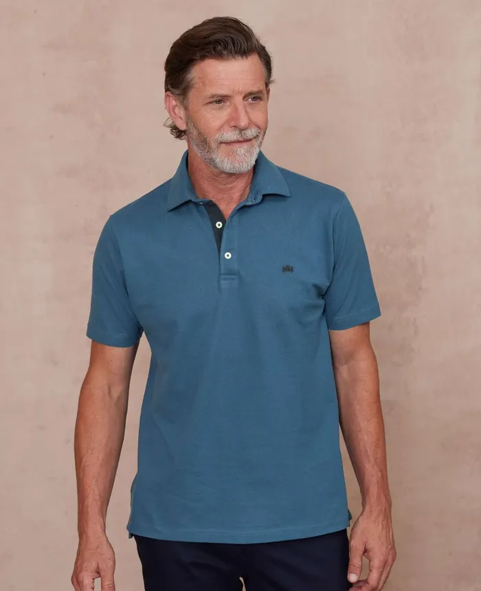 Savile Row Company Blue Cotton Classic Fit Short Sleeve Polo Shirt Blue Men Casual Tops Savile Row Company Blue Cotton Classic Fit Short Sleeve Polo Shirt Blue Men Casual Tops