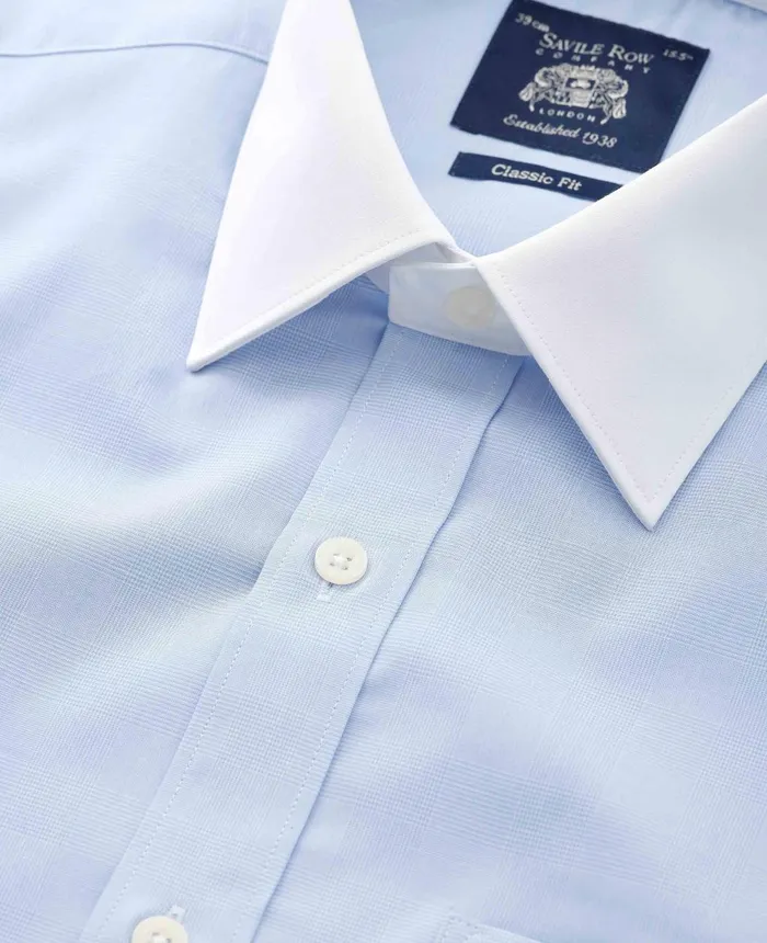 Savile Row Company Blue Cotton Prince Of Wales Check Classic Fit Winchester Formal Shirt 8211 Double Cuff Blue Pow Men Formal Shirts Savile Row Company Blue Cotton Prince Of Wales Check Classic Fit Winchester Formal Shirt 8211 Double Cuff Blue Pow Men Formal Shirts