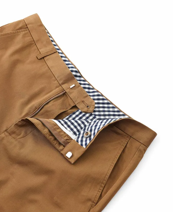 Savile Row Company Cappuccino Brown Stretch Cotton Classic Fit Flat Front Chinos Dark Tan Men Chinos And Shorts