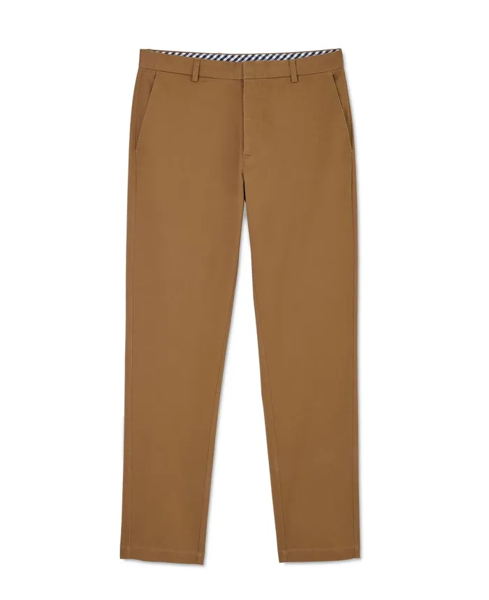 Savile Row Company Cappuccino Brown Stretch Cotton Classic Fit Flat Front Chinos Dark Tan Men Chinos And Shorts