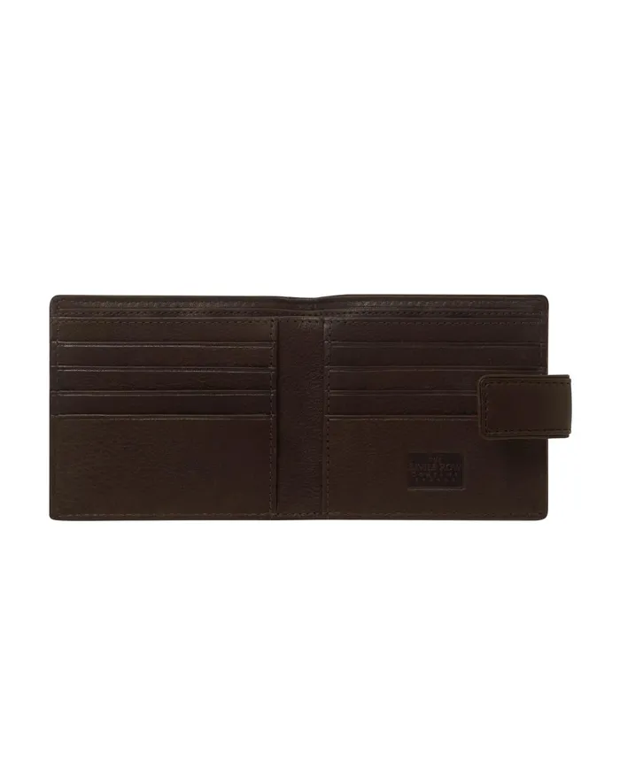 Savile Row Company Chocolate Leather Classic Tab Wallet Chocolate Men Leather Goods