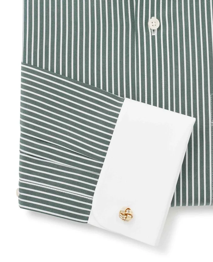 Savile Row Company Dark Green Reverse Stripe Classic Fit Shirt With White Collar and Cuffs Green Stripe Men Formal Shirts Savile Row Company Dark Green Reverse Stripe Classic Fit Shirt With White Collar and Cuffs Green Stripe Men Formal Shirts