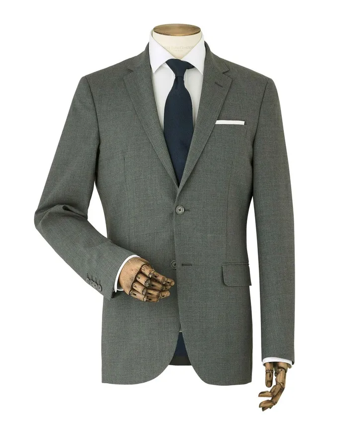 Savile Row Company Grey WoolBlend Tailored Suit Men Tailored Suits