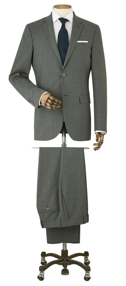 Savile Row Company Grey WoolBlend Tailored Suit Men Tailored Suits