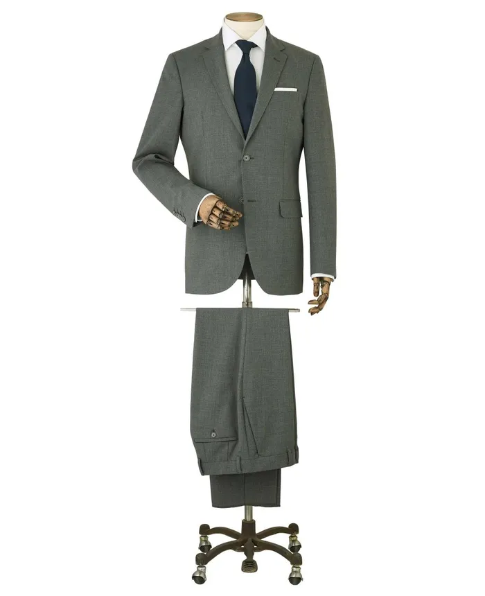 Savile Row Company Grey WoolBlend Tailored Suit Men Tailored Suits