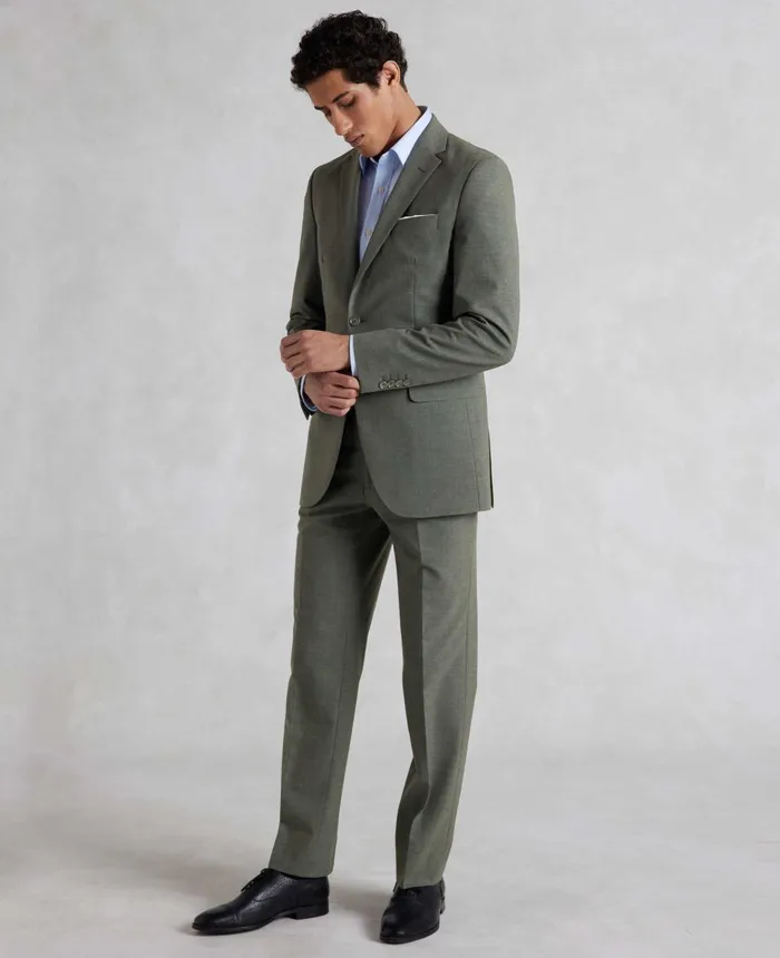 Savile Row Company Grey WoolBlend Tailored Suit Men Tailored Suits