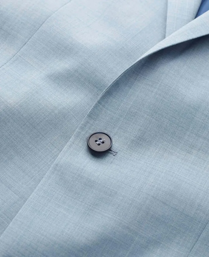 Savile Row Company Light Blue WoolBlend Tailored Suit Men Tailored Suits