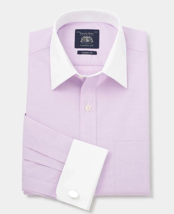 Savile Row Company Lilac Cotton Fine Check Classic Fit Winchester Formal Shirt 8211 Double Cuff Lilac Men Formal Shirts Savile Row Company Lilac Cotton Fine Check Classic Fit Winchester Formal Shirt 8211 Double Cuff Lilac Men Formal Shirts
