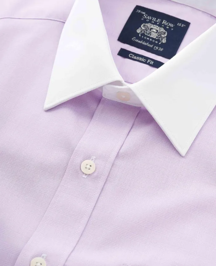 Savile Row Company Lilac Cotton Fine Check Classic Fit Winchester Formal Shirt 8211 Double Cuff Lilac Men Formal Shirts Savile Row Company Lilac Cotton Fine Check Classic Fit Winchester Formal Shirt 8211 Double Cuff Lilac Men Formal Shirts