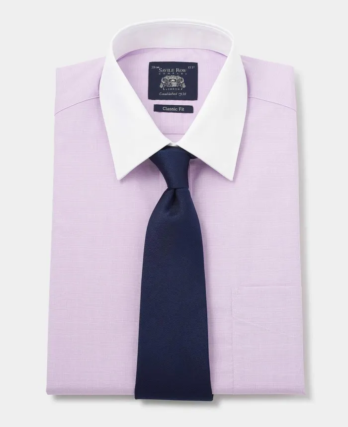 Savile Row Company Lilac Cotton Fine Check Classic Fit Winchester Formal Shirt 8211 Double Cuff Lilac Men Formal Shirts Savile Row Company Lilac Cotton Fine Check Classic Fit Winchester Formal Shirt 8211 Double Cuff Lilac Men Formal Shirts