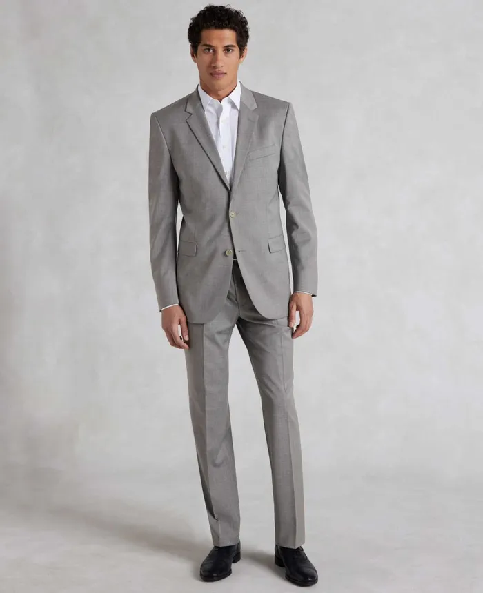 Savile Row Company MidGrey WoolBlend Tailored Suit Men Tailored Suits