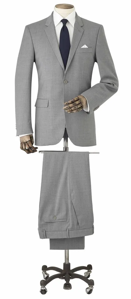Savile Row Company MidGrey WoolBlend Tailored Suit Men Tailored Suits