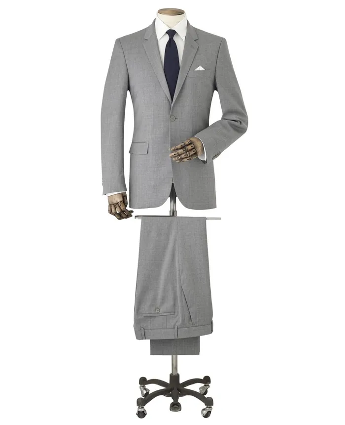 Savile Row Company MidGrey WoolBlend Tailored Suit Men Tailored Suits